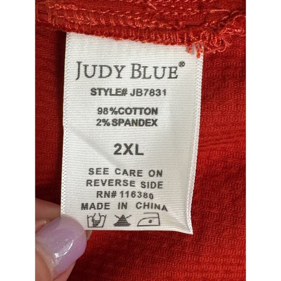 NWT Judy Blue Women's Corduroy Button Down Fringe Shacket in Rust Size 2XL - Picture 8 of 13